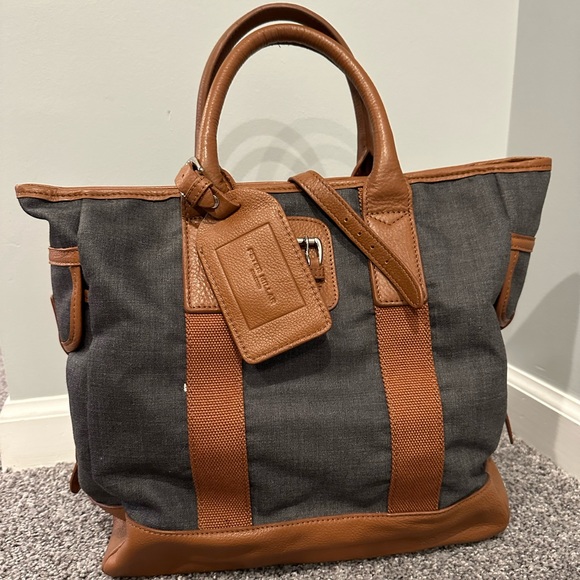 Peter Millar Bags Peter Millar Canvas Leather Tote Bag Poshmark